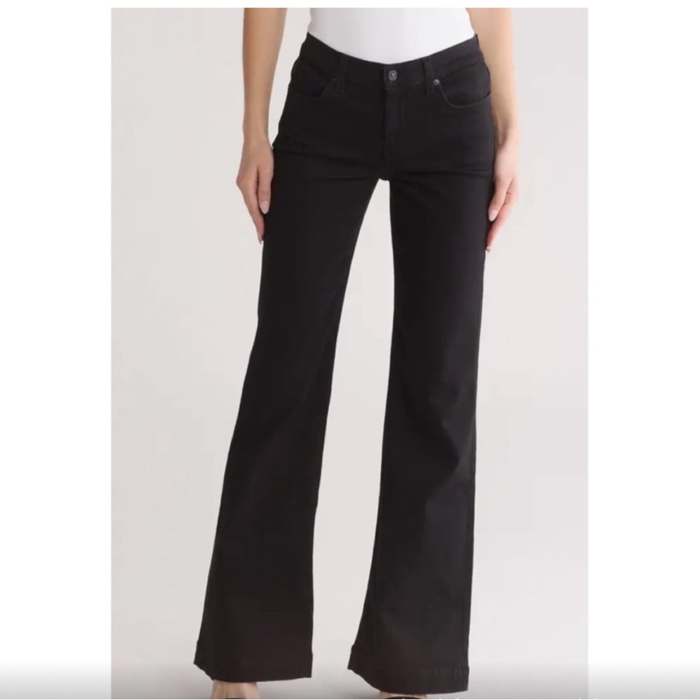 NWT 7 for all mankind the slim trouser Dojo bootcut flare jeans black size 28